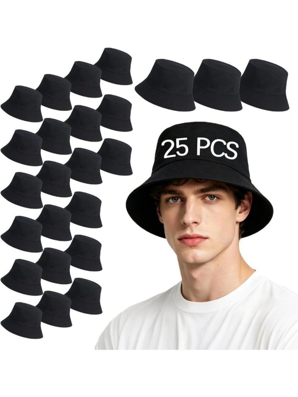 Solid Color Bucket Hats for DIY - Unisex Blank Hats for Men, Women & Adults